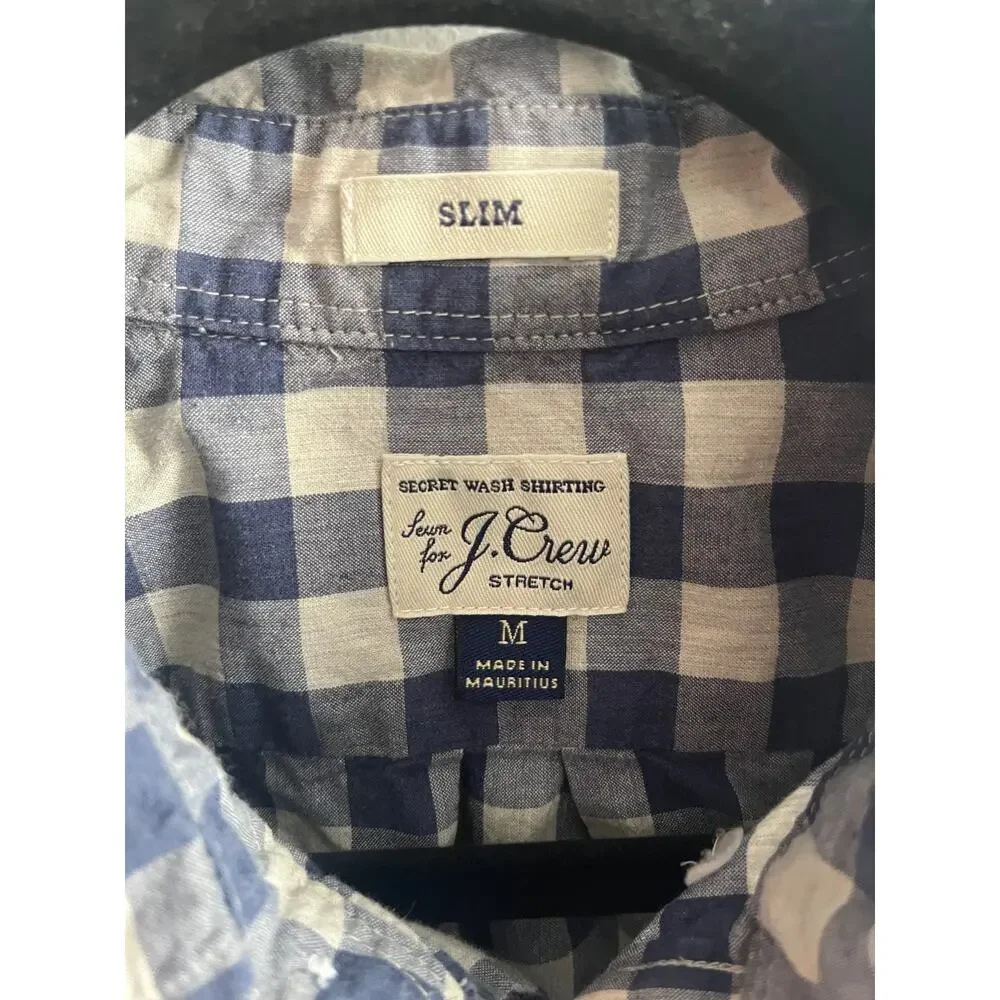 J.Crew blue checkered button up size medium